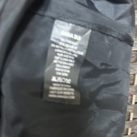 Anna Sui for Anthropologie Halter Dress Black Metallic Silk Floral Size 4 - Picture 4 of 9